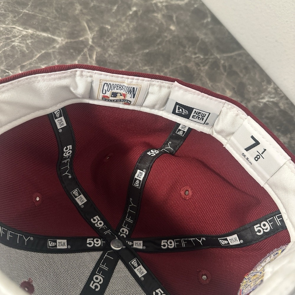 New Era Milwaukee Brewers Sangria 50th Anniversary Hat Club 59Fifty Fitted 7 1/8 - Picture 4 of 4